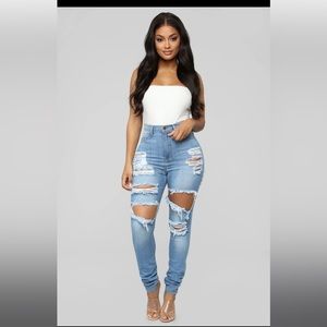 distressed fashion nova jeans Sz 3